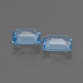 Pedras preciosas de topázio azul natural de 4,80 ct, corte esmeralda, VVS