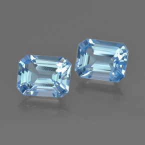 Pedras preciosas de topázio azul natural de 5,15 ct, corte esmeralda, VVS