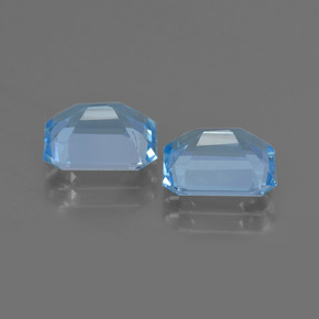 Pedras preciosas de topázio azul natural de 5,15 ct, corte esmeralda, VVS