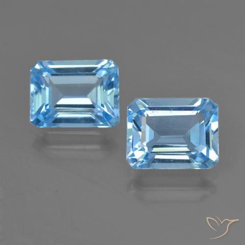 5.75ctw Natural Céu azul Topázio, Corte Esmeralda, VVS