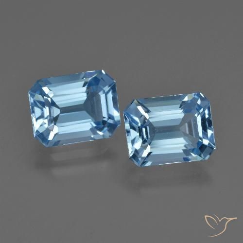 5.15ctw Natural Azul Suíço Topázio, Corte Esmeralda, VVS-VS