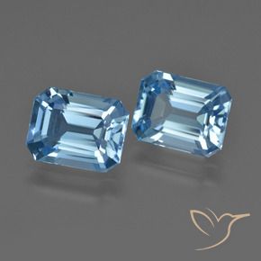Pedras preciosas de Topázio Azul Suíço natural de 5.15 ct, Corte Octógono / Esmeralda, VVS-VS