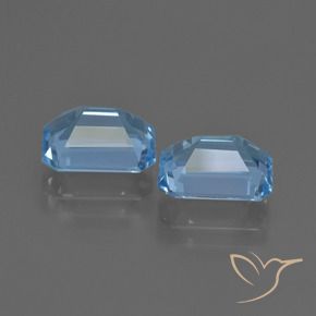 Pedras preciosas de Topázio Azul Suíço natural de 5.15 ct, Corte Octógono / Esmeralda, VVS-VS