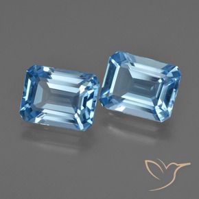 Pedras preciosas de Topázio Azul Suíço natural de 5.50 ct, Corte Octógono / Esmeralda, VVS-VS