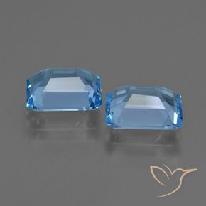 Pedras preciosas de Topázio Azul Suíço natural de 5.50 ct, Corte Octógono / Esmeralda, VVS-VS