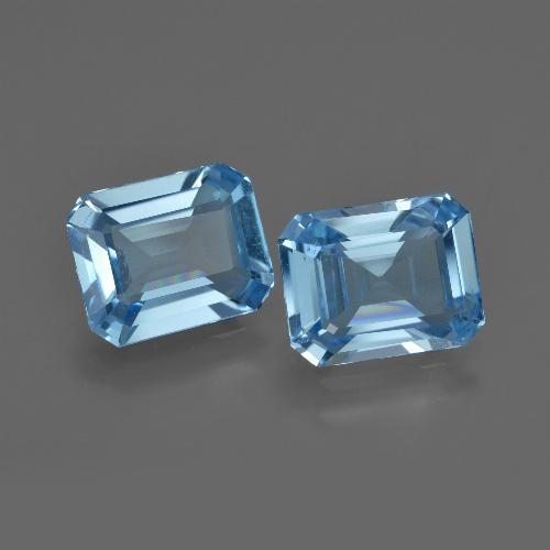 Pedras preciosas de topázio azul natural de 4,26 ct, corte esmeralda, VS