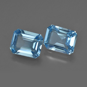 Pedras preciosas de topázio azul natural de 4,26 ct, corte esmeralda, VS