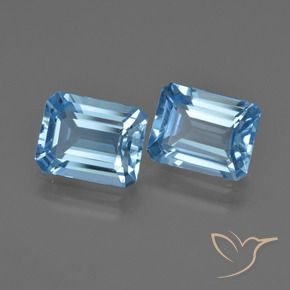 Pedras preciosas de Topázio Azul Suíço natural de 5.14 ct, Corte Octógono / Esmeralda, VVS-VS