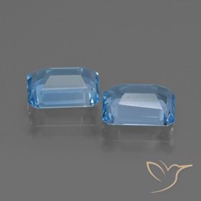 Pedras preciosas de Topázio Azul Suíço natural de 5.14 ct, Corte Octógono / Esmeralda, VVS-VS
