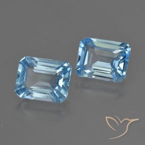 Pedras preciosas de Topázio Céu azul natural de 5.73 ct, Corte Octógono / Esmeralda, VVS-VS