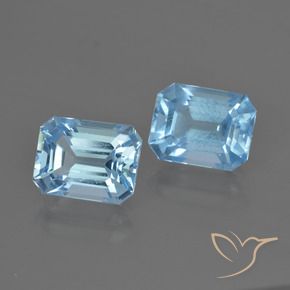 Pedras preciosas de Topázio Azul Suíço natural de 5.75 ct, Corte Octógono / Esmeralda, VVS-VS