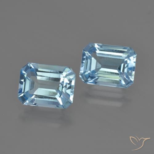 Pedras preciosas de Topázio Céu azul natural de 5.19 ct, Corte Octógono / Esmeralda, VVS