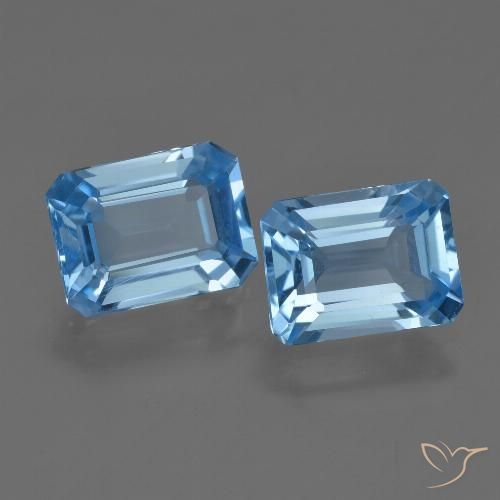 Pedras preciosas de Topázio Azul Suíço natural de 4.64 ct, Corte Esmeralda, VS