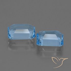 Pedras preciosas de Topázio Azul Suíço natural de 4.64 ct, Corte Esmeralda, VS