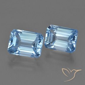 Pedras preciosas de Topázio Céu azul natural de 5.01 ct, Corte Octógono / Esmeralda, VS