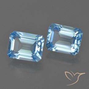 Pedras preciosas de Topázio Azul Suíço natural de 5.23 ct, Corte Octógono / Esmeralda, VVS
