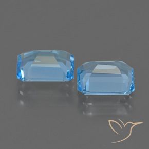 Pedras preciosas de Topázio Azul Suíço natural de 5.23 ct, Corte Octógono / Esmeralda, VVS