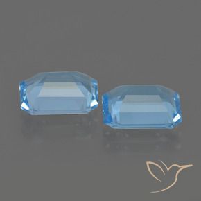 Pedras preciosas de topázio azul natural de 4,75 ct, corte esmeralda, VS