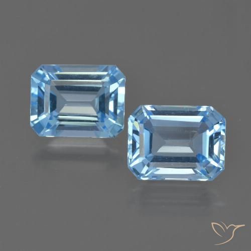 Pedras preciosas de Topázio Céu azul natural de 4.88 ct, Corte Esmeralda, VS
