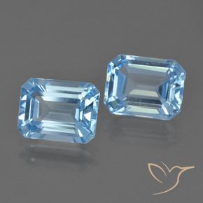 Pedras preciosas de Topázio Céu azul natural de 4.88 ct, Corte Esmeralda, VS
