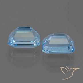 Pedras preciosas de Topázio Azul Suíço natural de 6.26 ct, Corte Octógono / Esmeralda, VVS