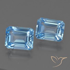 Pedras preciosas de Topázio Céu azul natural de 5.96 ct, Corte Octógono / Esmeralda, VS