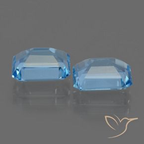 Pedras preciosas de Topázio Céu azul natural de 5.96 ct, Corte Octógono / Esmeralda, VS