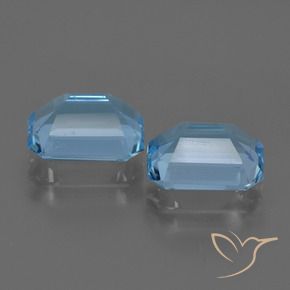 Pedras preciosas de topázio azul natural de 5,33 ct, corte esmeralda, VVS-VS
