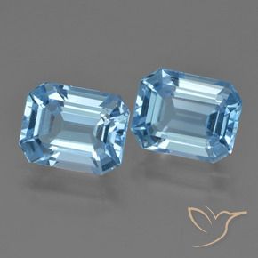 Pedras preciosas de Topázio Céu azul natural de 5.73 ct, Corte Octógono / Esmeralda, VS