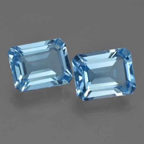 Pedras preciosas de topázio azul natural de 5,53 ct, corte esmeralda, VVS