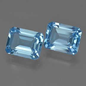Pedras preciosas de topázio azul natural de 5,53 ct, corte esmeralda, VVS
