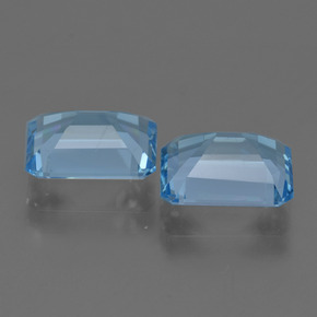 Pedras preciosas de topázio azul natural de 5,53 ct, corte esmeralda, VVS