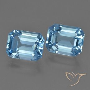 Pedras preciosas de topázio azul natural de 5,75 ct, corte esmeralda, VVS