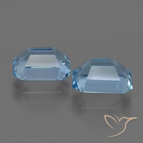Pedras preciosas de topázio azul natural de 5,75 ct, corte esmeralda, VVS