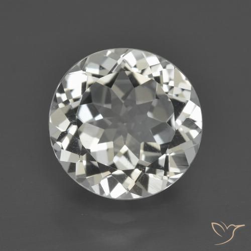 Topázio branco natural 4,87ct, corte redondo, VVS-VS