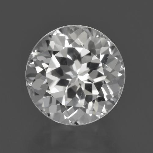 Topázio branco natural 5,49ct, corte redondo, VVS