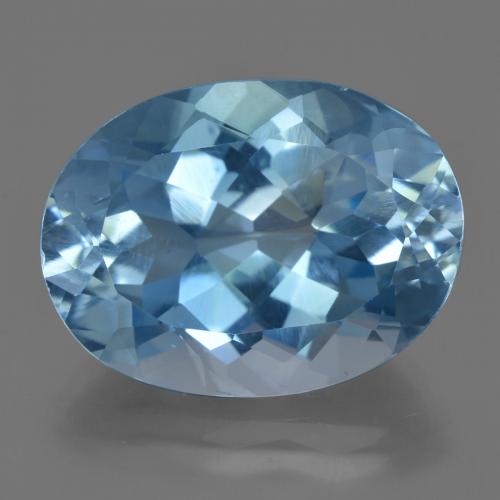 Topázio azul natural 21,00ct, corte oval, VVS-VS