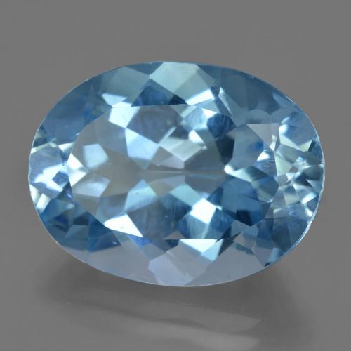 Topázio azul natural 21,00ct, corte oval, VVS-VS