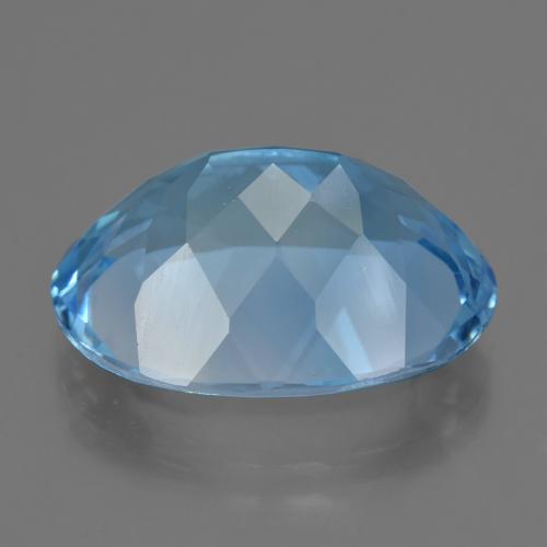 Topázio azul natural 21,00ct, corte oval, VVS-VS