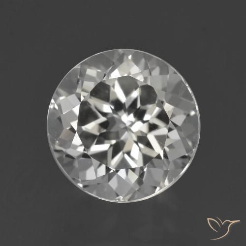 4.34ct Natural Branco claro Topázio, Redondo, VVS