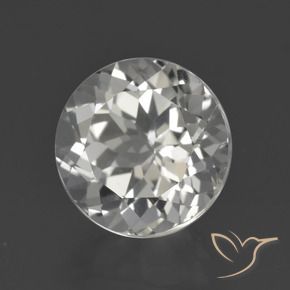 Topázio Branco claro Natural 4.34ct, Redondo, VVS