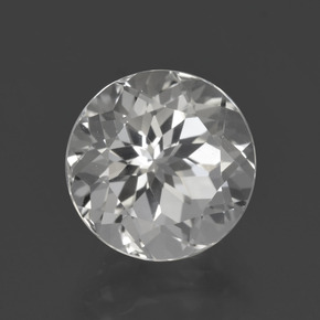 Topázio branco natural 4,76ct, corte redondo, VVS