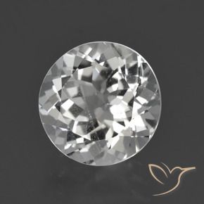 Topázio branco claro natural 4,47ct, corte redondo, VS