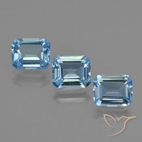 Pedras preciosas de Topázio Azul Suíço natural de 3.79 ct, Corte Octógono / Esmeralda, VS