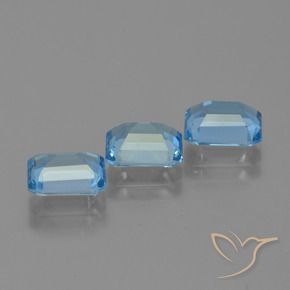 Pedras preciosas de Topázio Azul Suíço natural de 3.79 ct, Corte Octógono / Esmeralda, VS