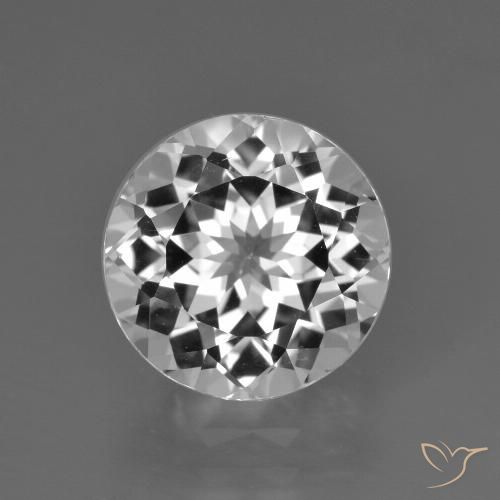 4.33ct Natural Branco claro Topázio, Redondo, VS