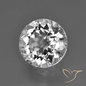 Topázio Branco claro Natural 4.33ct, Redondo, VS