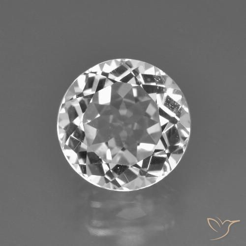 4.02ct Natural Branco claro Topázio, Redondo, VS