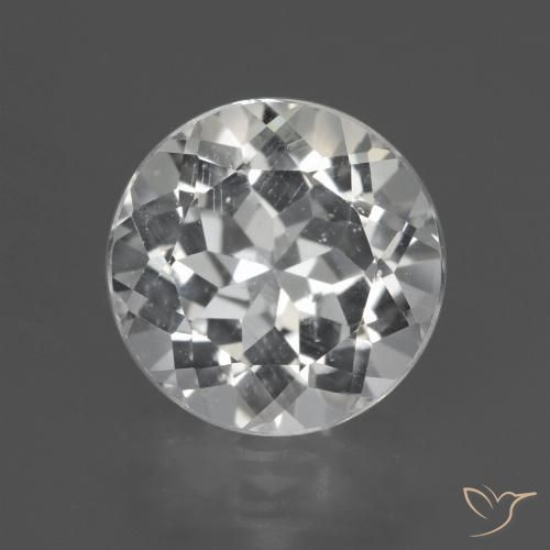 3.66ct Natural Branco claro Topázio, Redondo, VVS-VS
