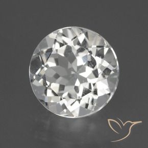 Topázio Branco claro Natural 3.66ct, Redondo, VVS-VS